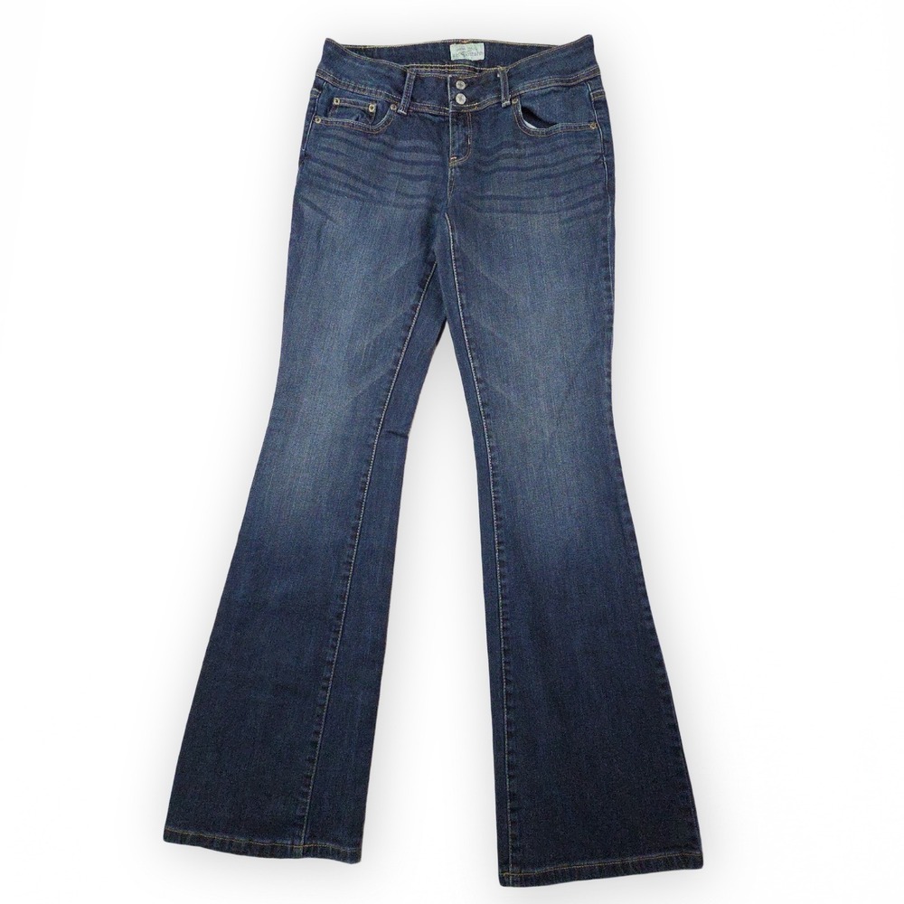 Aeropostale Jeans Womens 7 Long Blue Haley Flare Curvy Denim Stretch Y2K 2000s